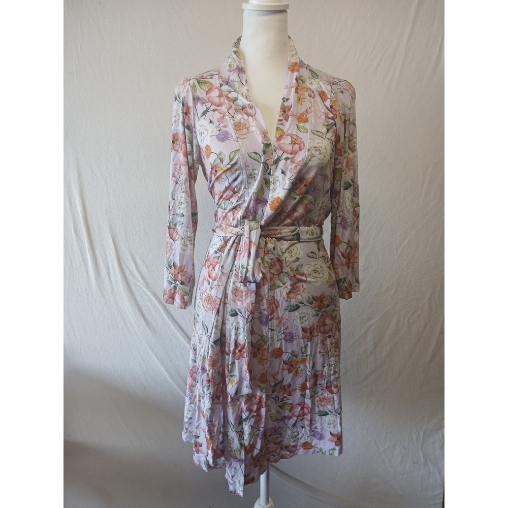 Posh peanut s/m loungewear floral robe viscose quiet lux cozy Lightweight